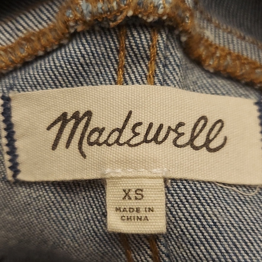 MADEWELL XS Denim Overalls in Jansing Wash with Frayed Hems - Picture 15 of 16